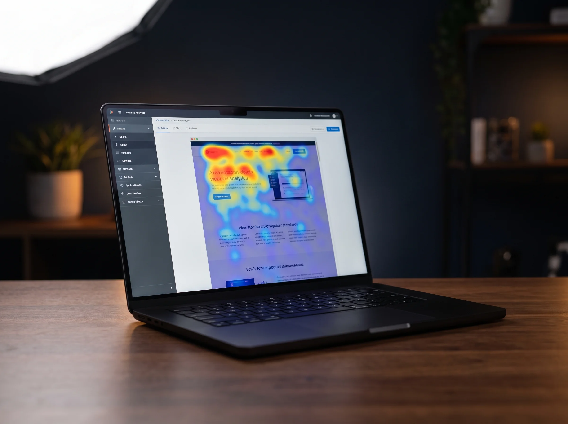 Website heatmap showing visitor click patterns and drop-off points